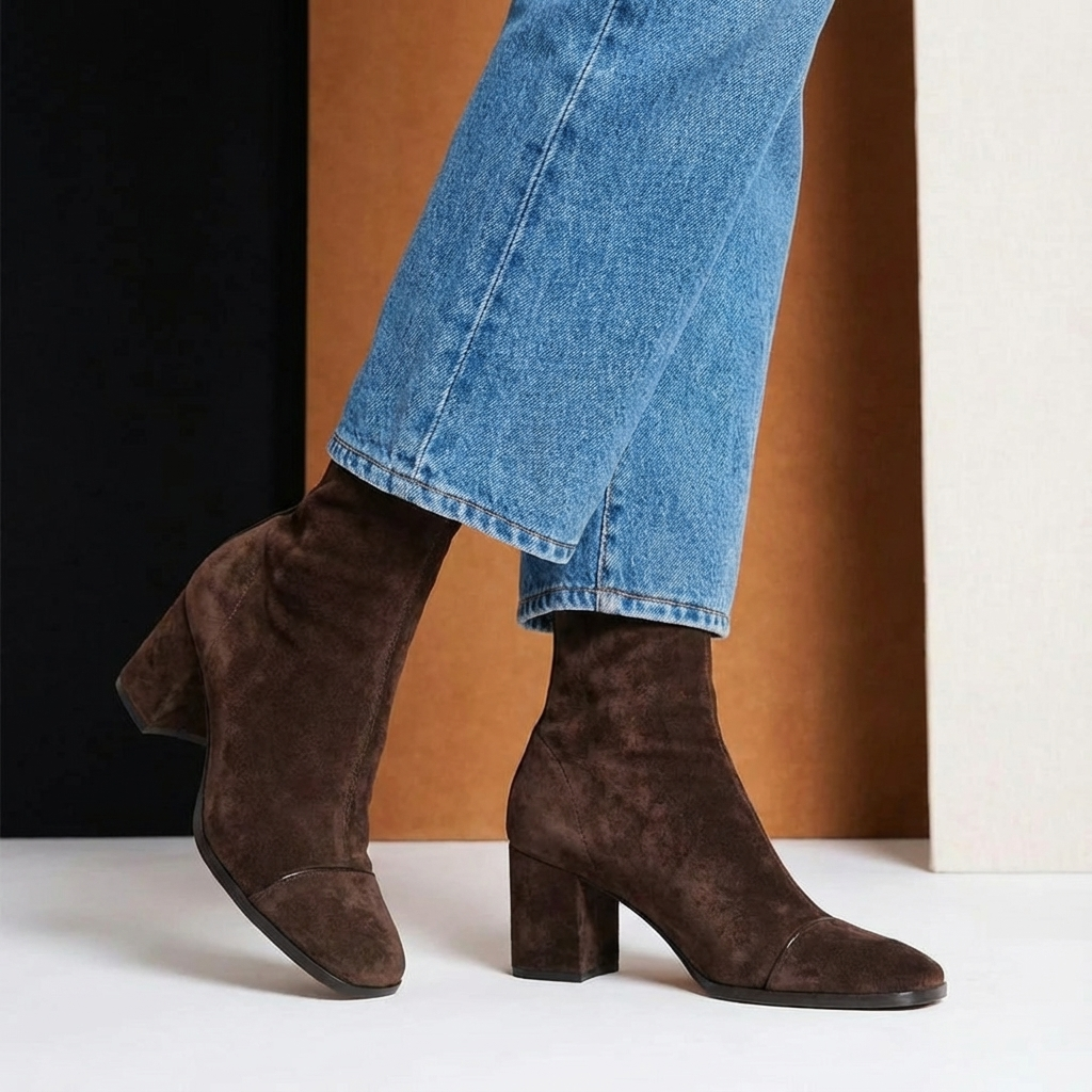 Women’s Suede-Style Heeled Ankle Boots